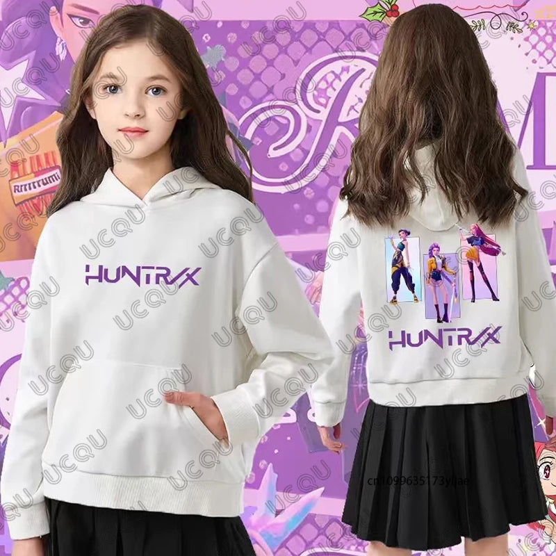 New KPop Demon Hunters Print Cotton Hoodies For Children Autumn Winter Long Sleeve Sweatshirt Casual Pullover Kids/Adult Tops
