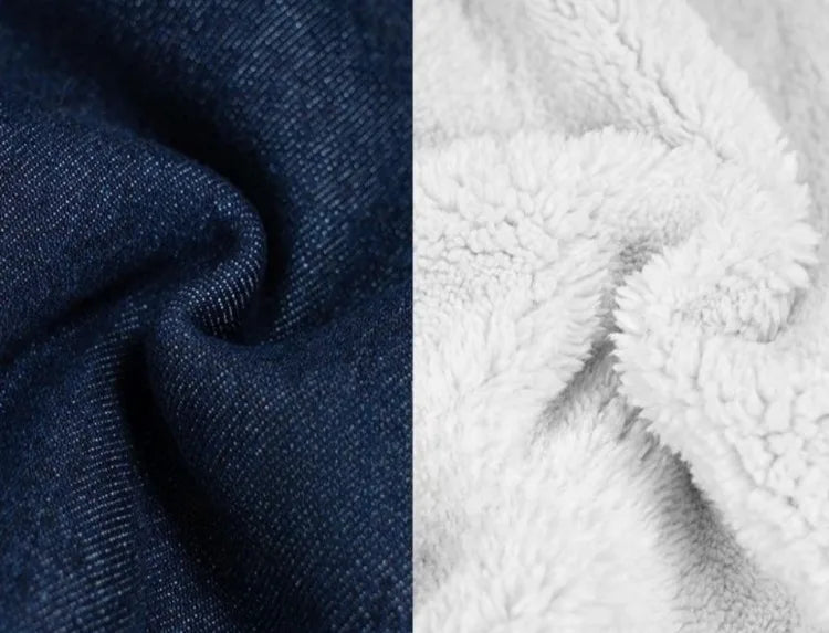 Boys Fleece-Lined Jeans Thermal Winter Pants Thickened Full-Body Cashmere Long Pants for Toddler Boys Outdoor Winter Clothing