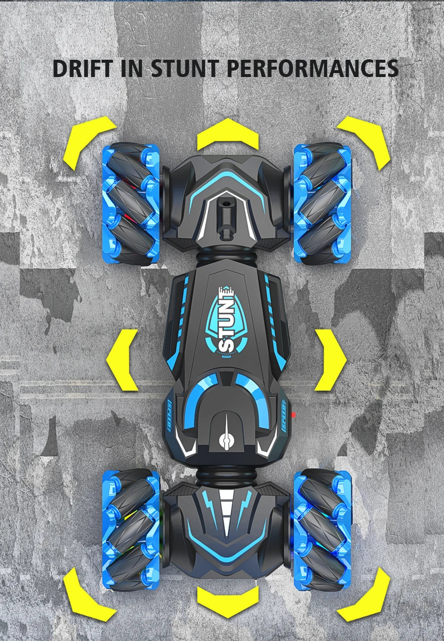4WD RC stunt car rotation drift 2.4G wireless remote control car children's and boys sound and light toy car