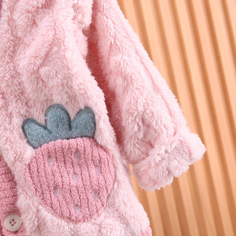 New Winter Baby Girls Clothes Suit Children Thick Warm Long Sleeved Pajama Top And Pants Toddler Casual Costume Kids Sleepwear