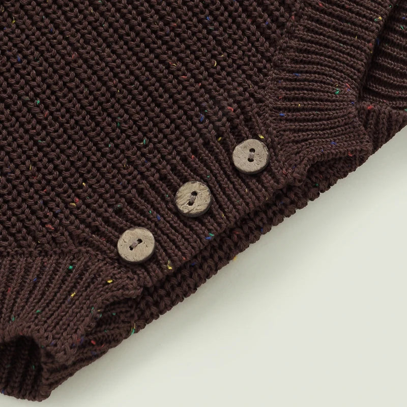 Newborn Baby Girls Boys Knitted Sweater Romper Long Sleeve Crew Neck Solid Color Jumpsuits Autumn Winter Infant Bodysuits Warm