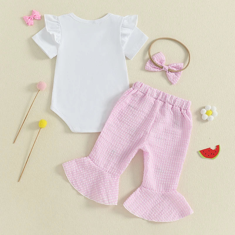 Toddler Girls 2-Piece Outfit Set with Ruffle Sleeve Floral Print Top and Denim Shorts - Summer Fashion Set for Baby Girls