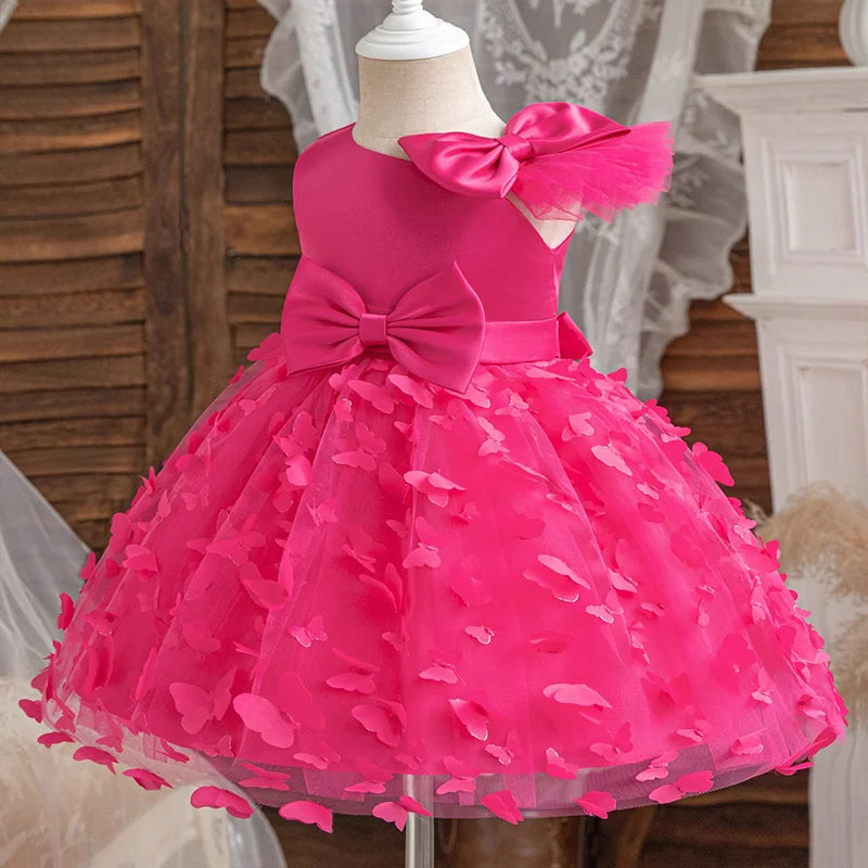 Mickey Minnie Mouse Girl Princess Dress Kid Clothes Party Birthday Outfits Evening Party Tulle Dress Wedding Wear Bowknot Dress