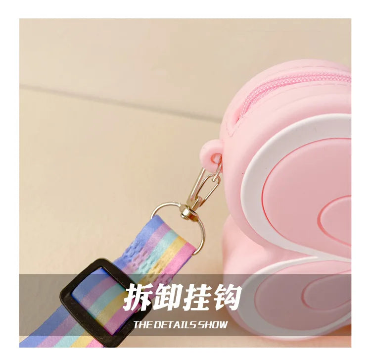 Lovely Bow Children's Silicone Shoulder Bags Cute Butterfly Shape Baby Girls Crossbody Bag Candy Color Kids Small Coin Purse