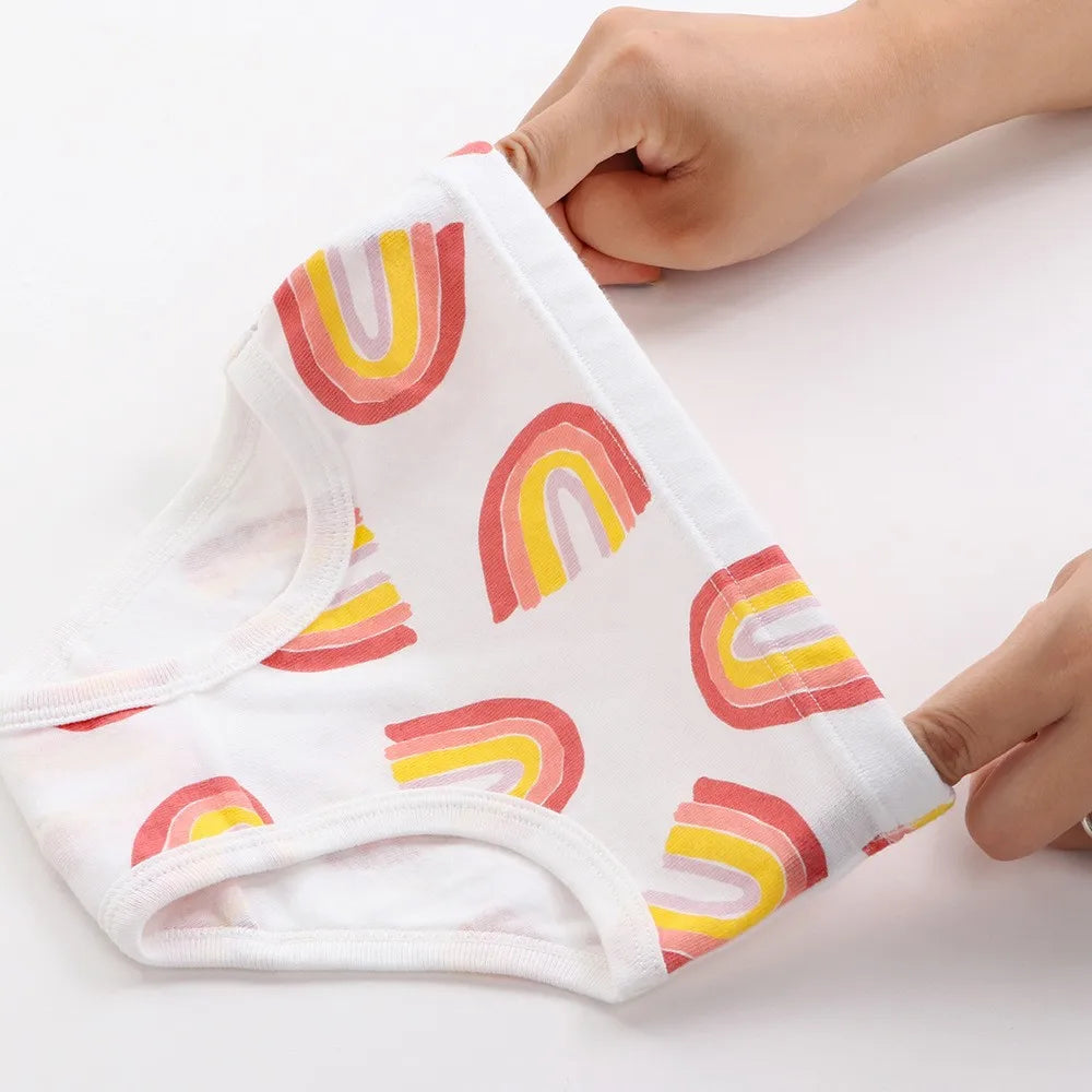 1/3/6/9 Pcs Children's Girls Panties 100% Cotton Soft Pretty Cartoon Unicorn Print Underwear For Girls Undies Boxer Breathable