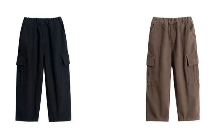 Boy's Loose Fit Tactical Cargo Pants 2025 Spring Autumn Lightweight Breathable Casual Wear with Multi-Pockets