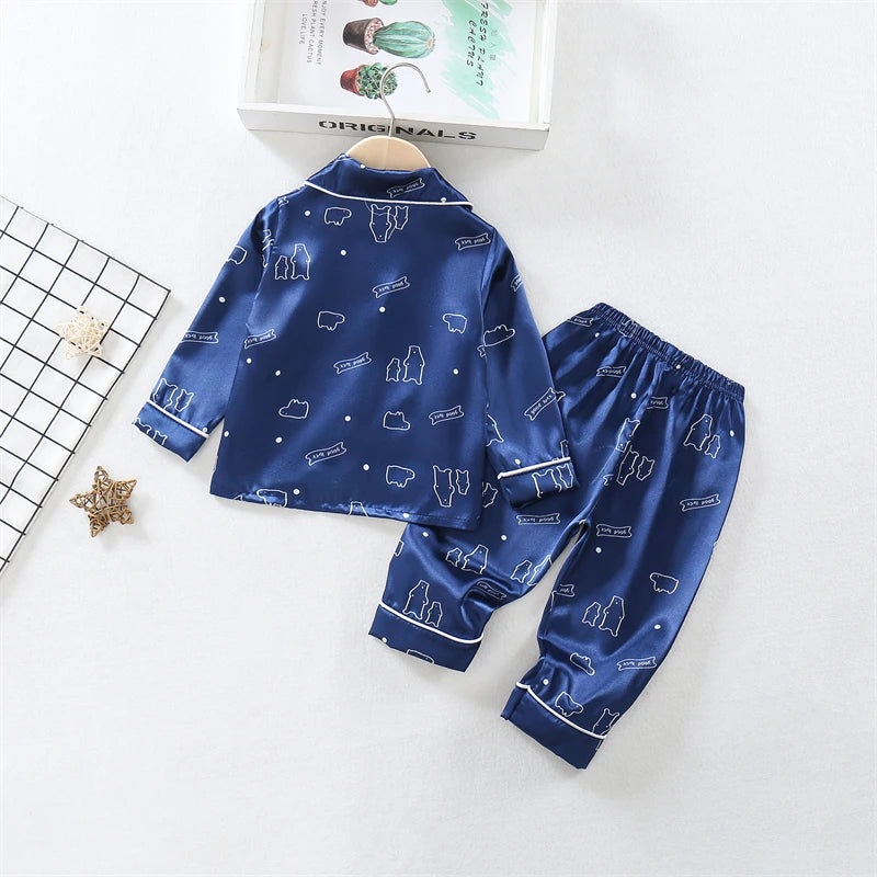 Autumn Baby Girls Clothes Children Pajamas Long Sleeved Shirt Pants 2Pcs/Set Toddler Sleepwear Kids Boys Clothing Infant Costume