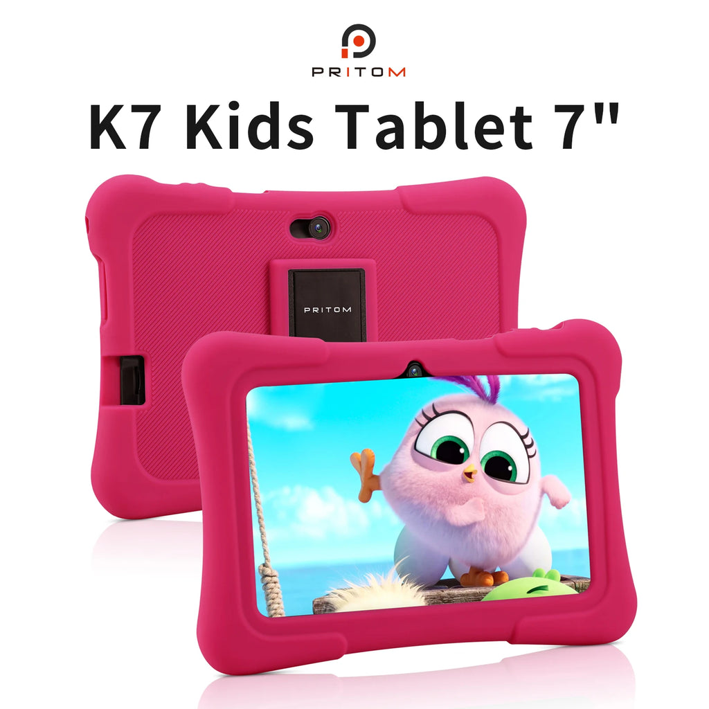 PRITOM 7 Inch Kids Tablet Quad Core Android 13 32GB WiFi Bluetooth Educational Software Installed
