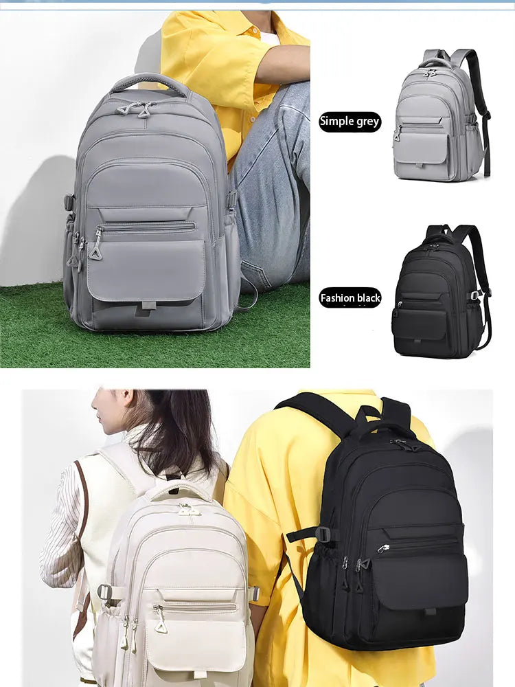 A Multi-layer Waterproof And Stylish Backpack Oxford Large-capacity Simple Commuter Out-of-town Student Backpack