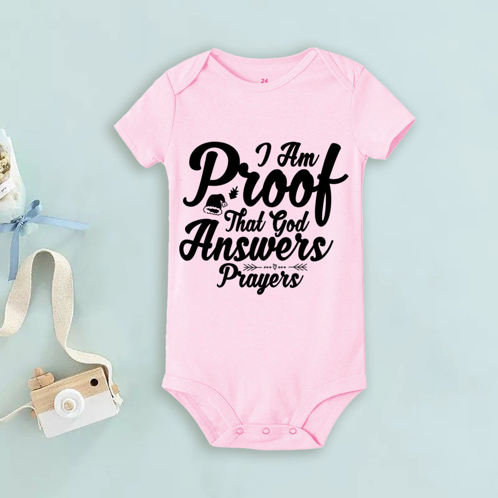 Proof That God Answers Prayers Baby Bodysuit Little Answered Prayer Romper Baby Announcement Bodysuits Newbron Shower Gift