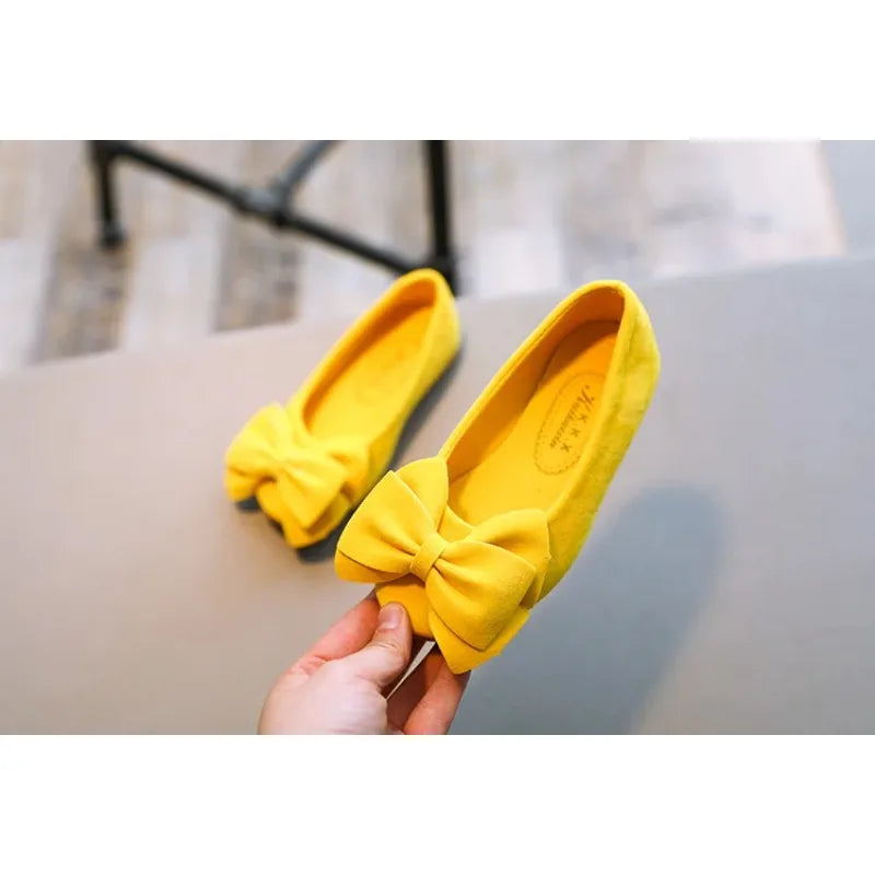 2025 New Fashion Girls Shoes PU Leather With Big Bowtie Candy Color Children Sandals Slip-on Kids Casual Shoes 21-36 Soft Hot