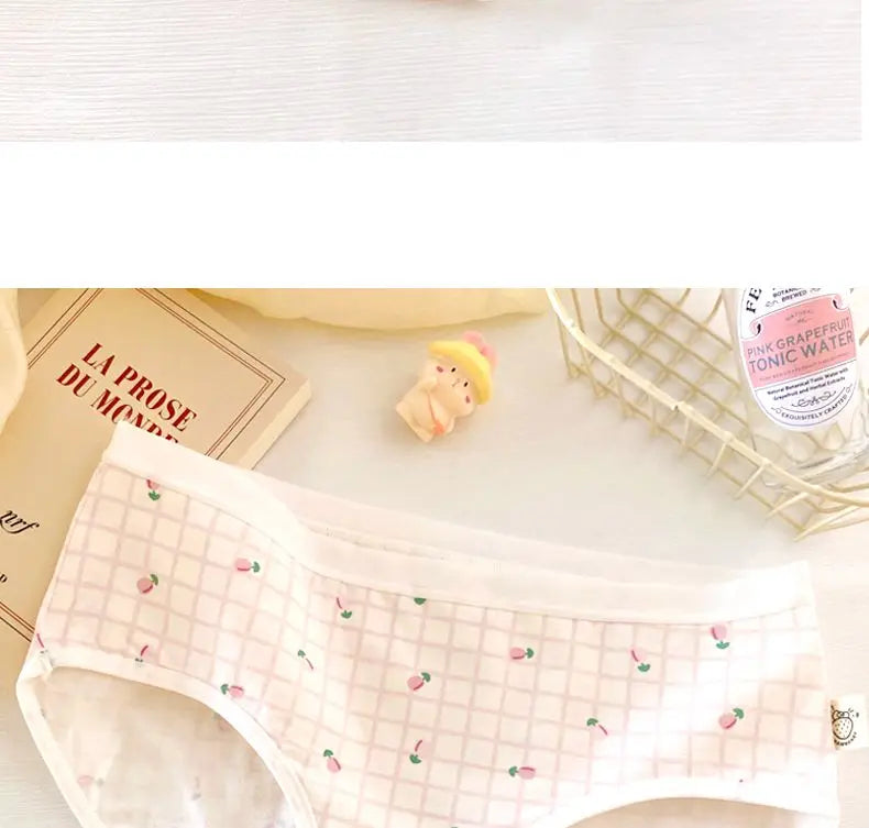 5PCS Kid Cotton Cartoon Antibacterial Panties Girls Thin Breathable Soft Briefs 3+y Young Child Underwears Toddler Cute Knickers