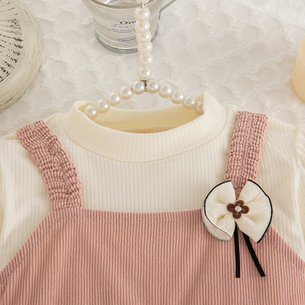 Spring And Autumn New Korean Style Baby Girl Dress, Sweet Bow Children'S Long Sleeved Clothes For Babies Aged 9 Months - 3 Years