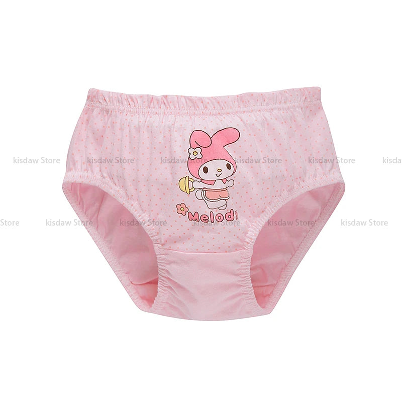 10Pcs/Set Cotton Girls Panties Cute Characters Kuromi Melody Girls Briefs Cartoon Children Underwear Breathable Kids Knickers