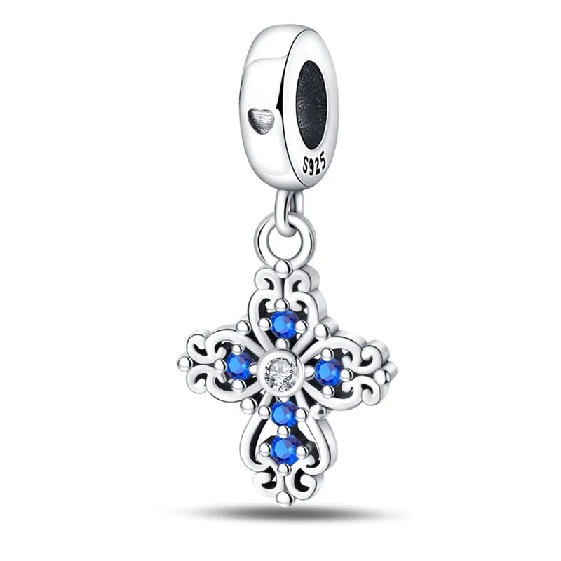 Hot Sales 925 Sterling Silver Charms Beads Devil's Eye Fatima's Hand Cross Beads Fit Original Bracelet Women DIY Jewelry Gifts