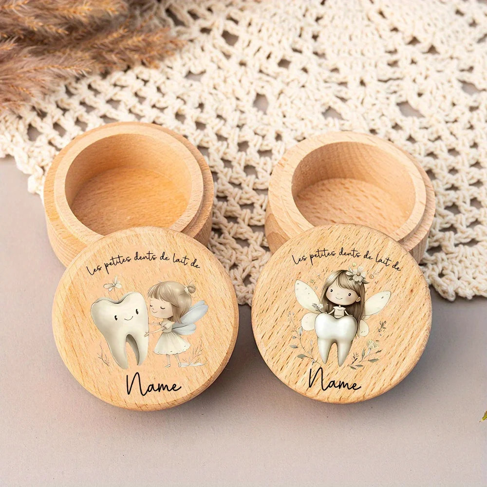 Personalized Baby Tooth Box Keepsake Tooth Wooden Collection Box Wooden Collectible Boxes Birthday Gift Baby Shower Gift