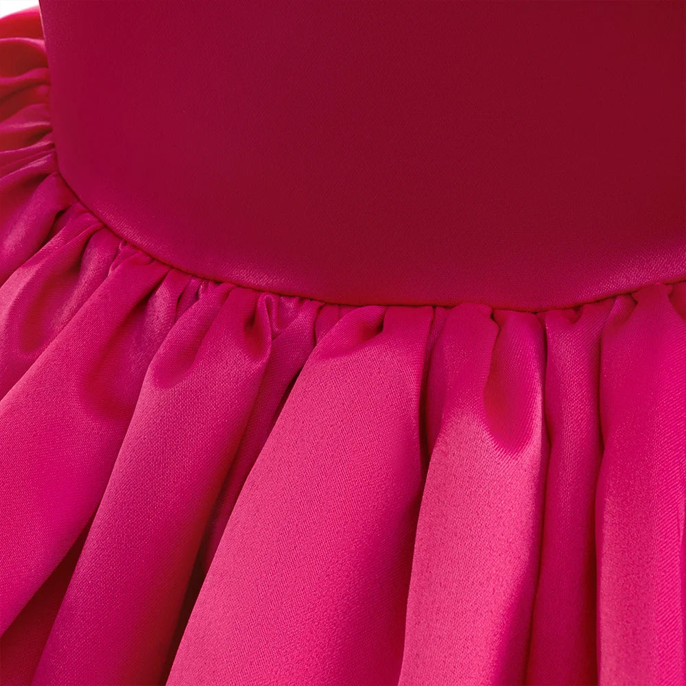 Elegant Pink Bow Girls Party Princess Dress Formal Wedding Bridesmaid Birthday Prom Dresess for Girl Gala Christmas Kids Clothes