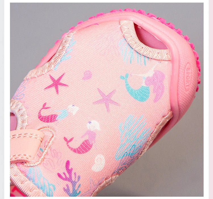 Kids'Sandals Canvas Prehobbler Baby Summer Beach Shoes Printing For Children Breathable Anti-slip Purple Blue Shoes Size 21-31