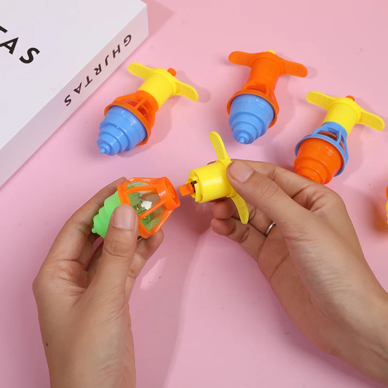 5/10/20pcs LED Light Up Spinning Tops Glow Rotating Gyro Kids Birthday Party Favors Pinata Filler Toys Boy Girl Christmas Gifts