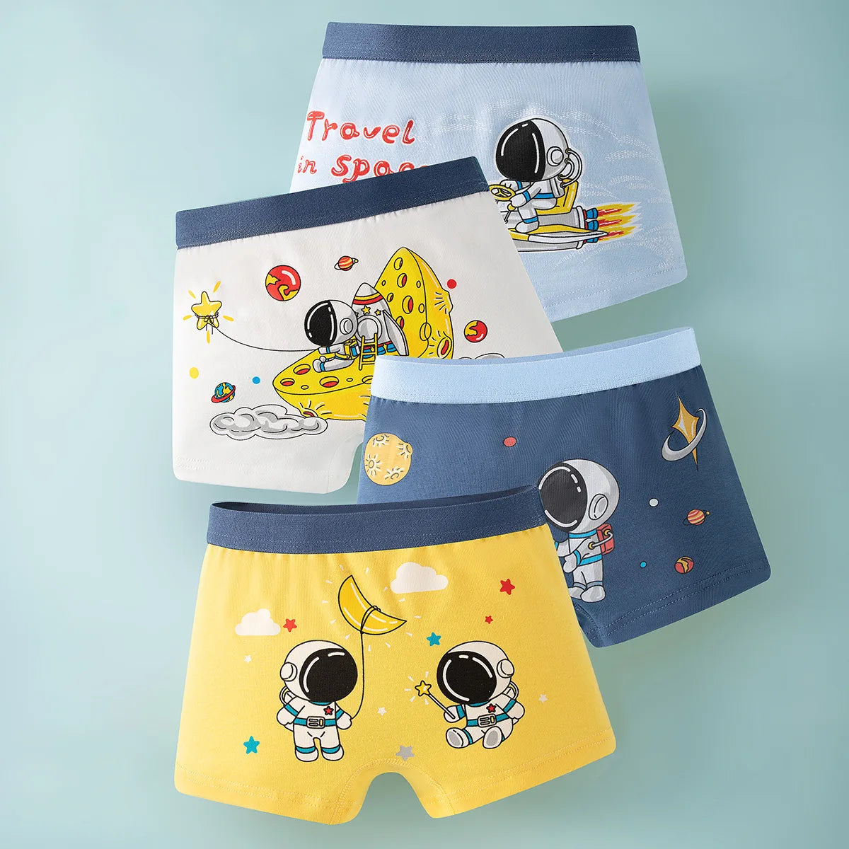 Boy Pure Cotton Boxers Kids Colorful Underwear Cute Design Baby Boy Underpants Size M-3XL For Weight 10-45kgs Boy