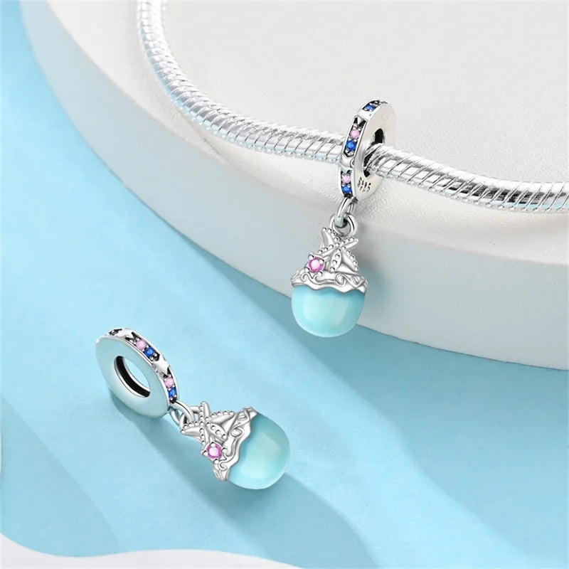 Hot Sale 925 Sterling Silver Ocean World Series Sea Turtle Starfish Little Crab Octopus Charms Bead Fit 925 Bracelet DIY Jewelry