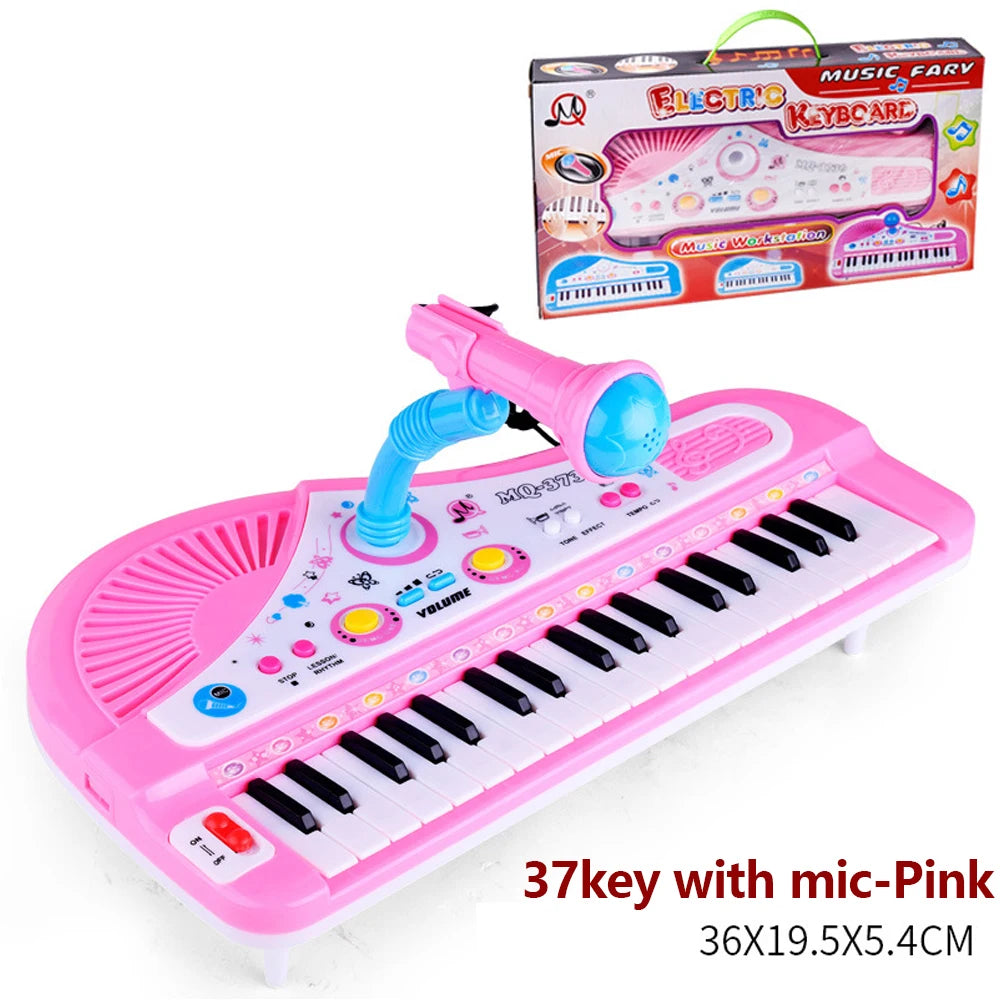 37 Keys Kids Electronic Piano Organ keyboard with Microphone Education Toys Musical Instrument Children Boy Girl Gifts