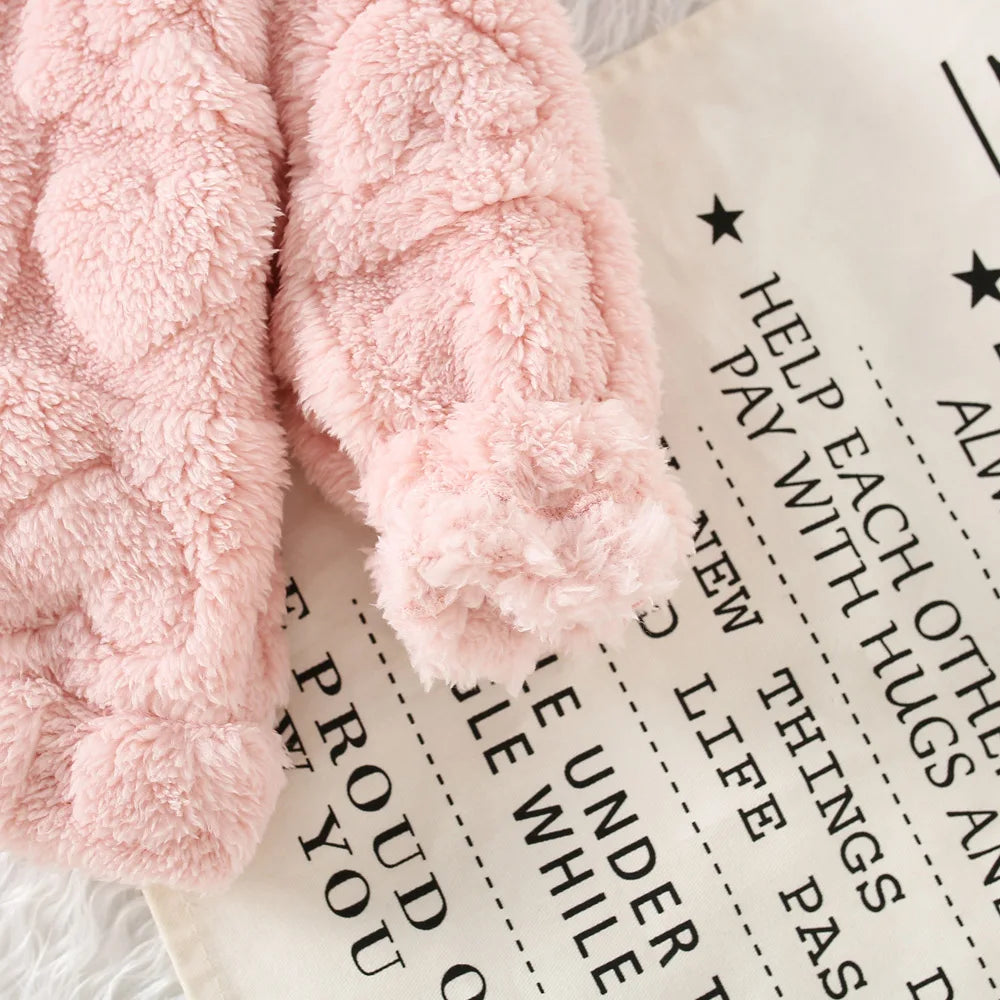 (6 Months -3 Years Old) New Pink Hooded Baby Girl Long Sleeved Coat, Windproof And Warm Children'S Clothing For Spring And Autum