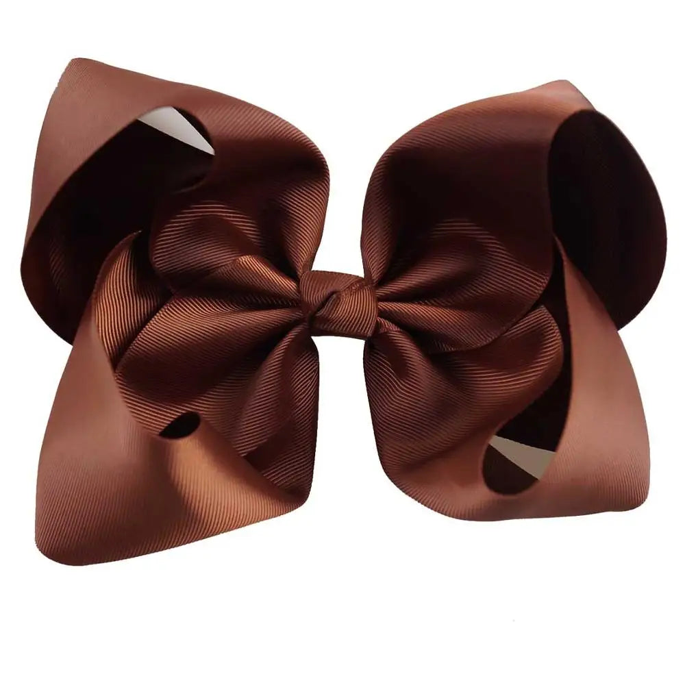 60 Colors Boutique 8" Large Solid Grosgrain Ribbon Hair Bow Clips Barrettes for Women Girls Accessories