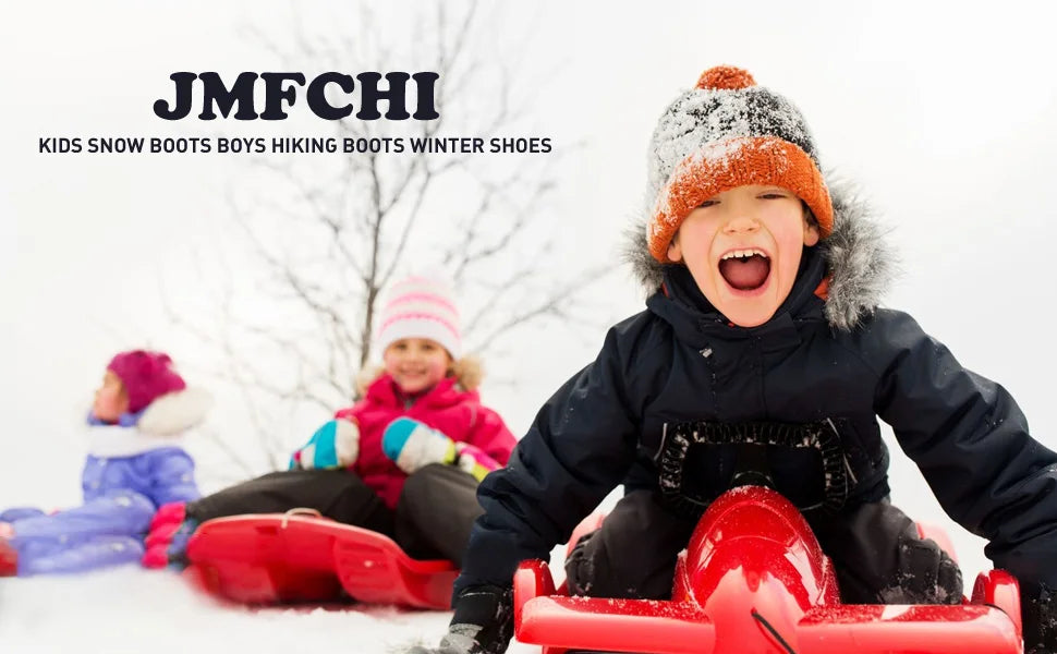 Kids Hiking Boots Boys Girls Outdoor Walking Climbing Sneaker Comfortable Snow Shoes Hiker Boot Antiskid Steel Buckle Sole