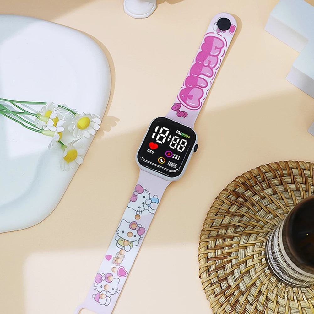 New Hello Kitty Children Watches Girls Children's Electronic Sport Watch Fashion Digital Watch Women Student Christmas gift