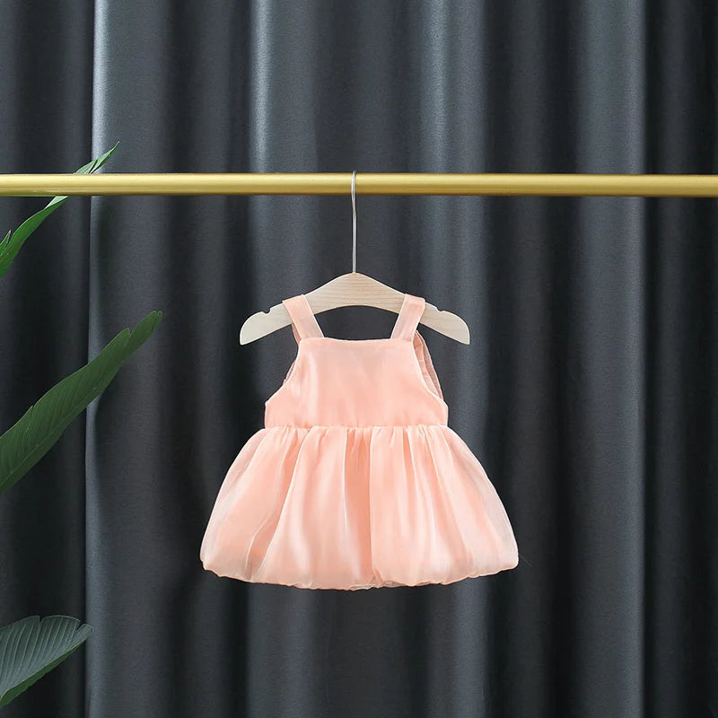 Summer New Wedding Party Baby Girl Princess Dress, Sweet Bow Children'S Clothing For 9 Months To 3 Years Old