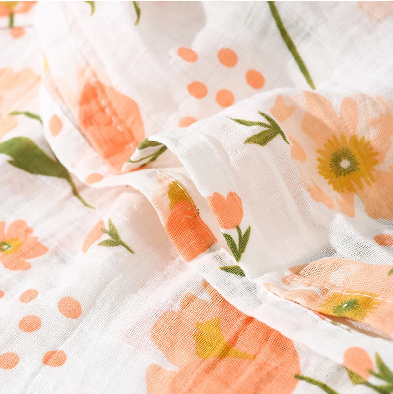 Kids Blankets Animal Pattern 120*110cm Cotton Gauze Cover Newborn Towel Linen Double Layer Cover Baby Blanket