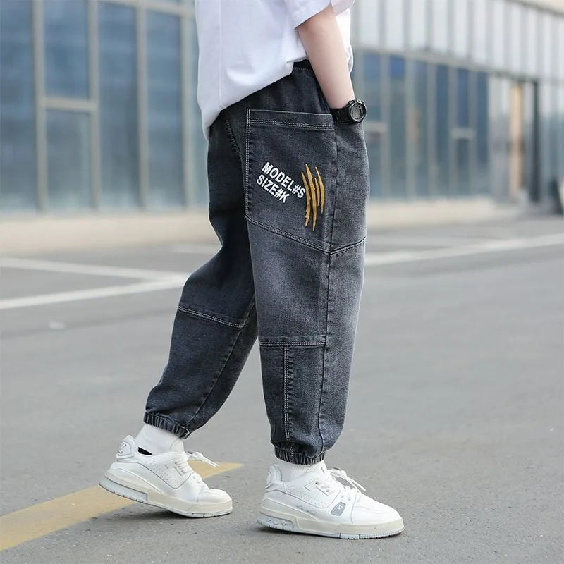 Loose Fit Toddler Boys' Jeans - Spring Autumn Kids Pants for Boys, Trendy Oversized Denim Pants for Boys 2025