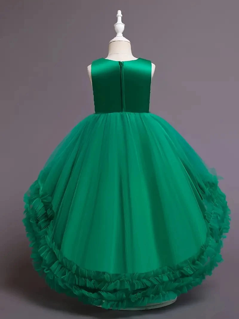 Girls Princess Dress Sleeveless Sequin Mesh Tutu Dress Performance Dress Wedding Flower Girls Dress For Evening Birthday #2038