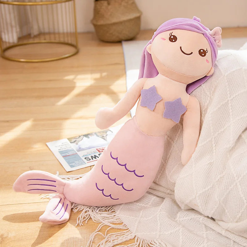 High Quality Cartoon Kawaii Mermaid Plush Toys Soft Animal Plush Pillow Stuffed Toy Princess Dolls Children  Girls Birthday Gift