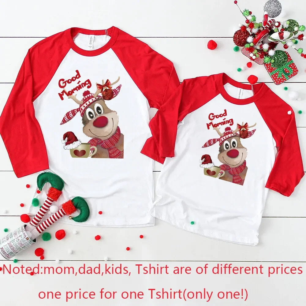 Family Is The Best Christmas Print  Matching Outfits Mommy Daddy Son Daughter Raglan Shirt Family Clothes Xmas Party Outfits Tee
