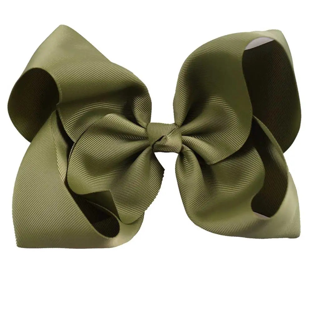 60 Colors Boutique 8" Large Solid Grosgrain Ribbon Hair Bow Clips Barrettes for Women Girls Accessories