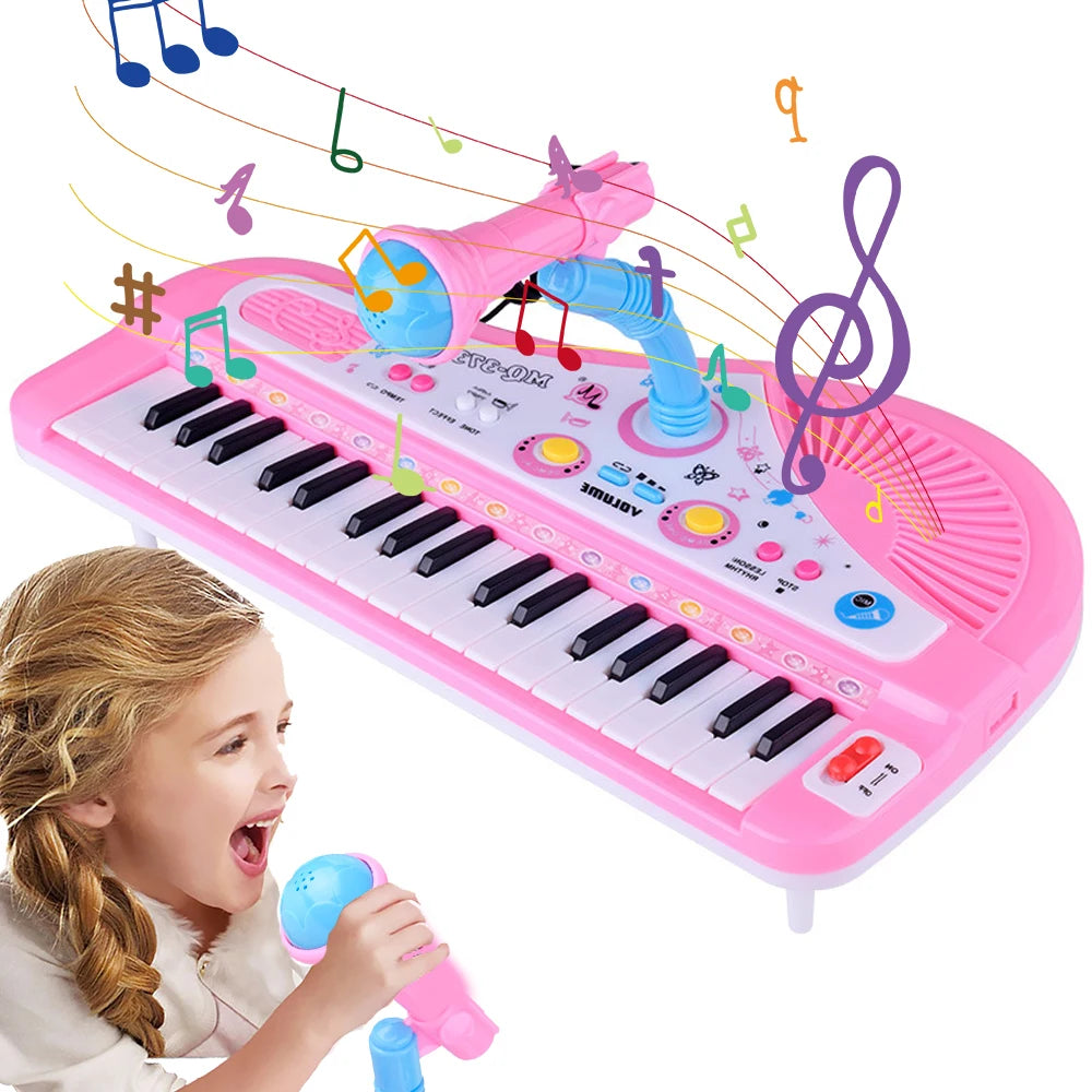 37 Keys Kids Electronic Piano Organ keyboard with Microphone Education Toys Musical Instrument Children Boy Girl Gifts