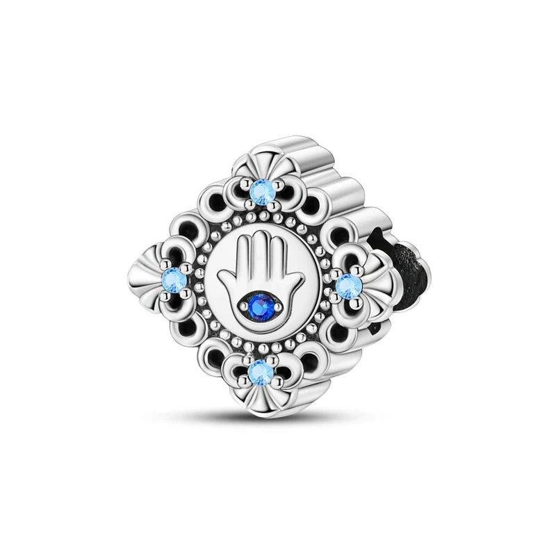 Hot Sales 925 Sterling Silver Charms Beads Devil's Eye Fatima's Hand Cross Beads Fit Original Bracelet Women DIY Jewelry Gifts