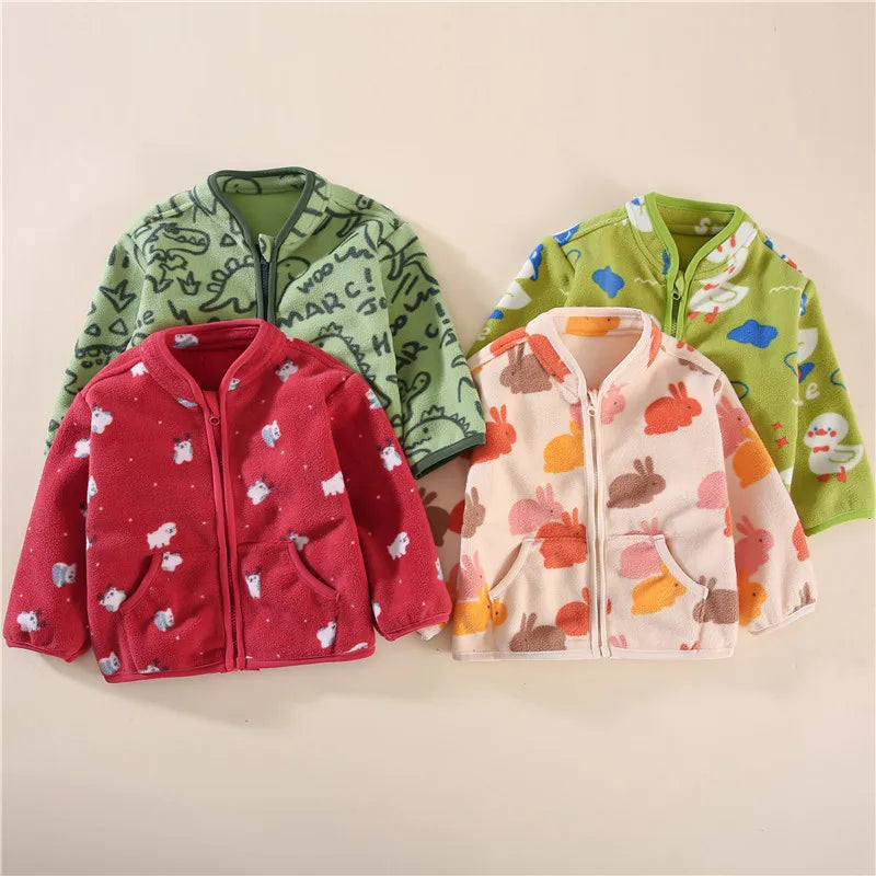 Autumn Winter Baby Clothes Children Boys Thick Long Sleeved Jacket Kids Girls Clothing Infant Cartoon Costume Toddler Sportswear