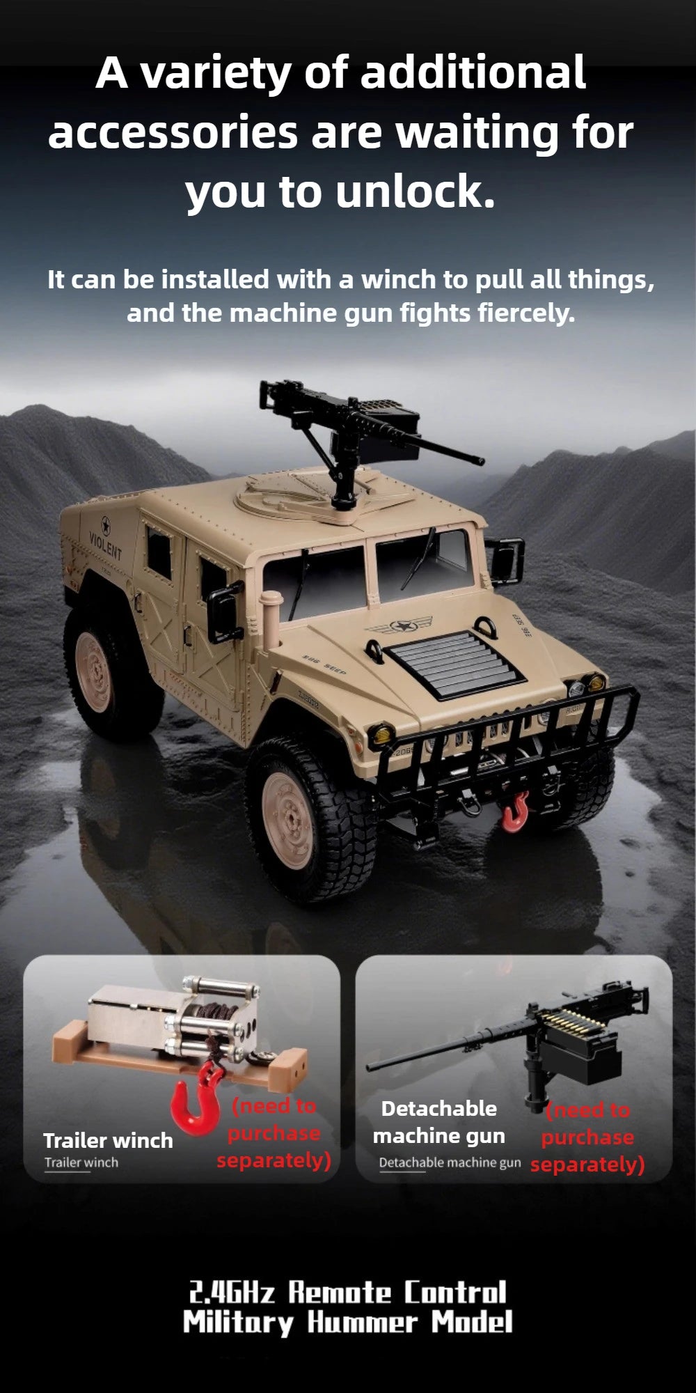 JJRC C8835 1:16 4x4 Remote Control Car - All-Terrain Off-Road Climber with LED Lights for Off-Road Adventure Toy Gift for Kids