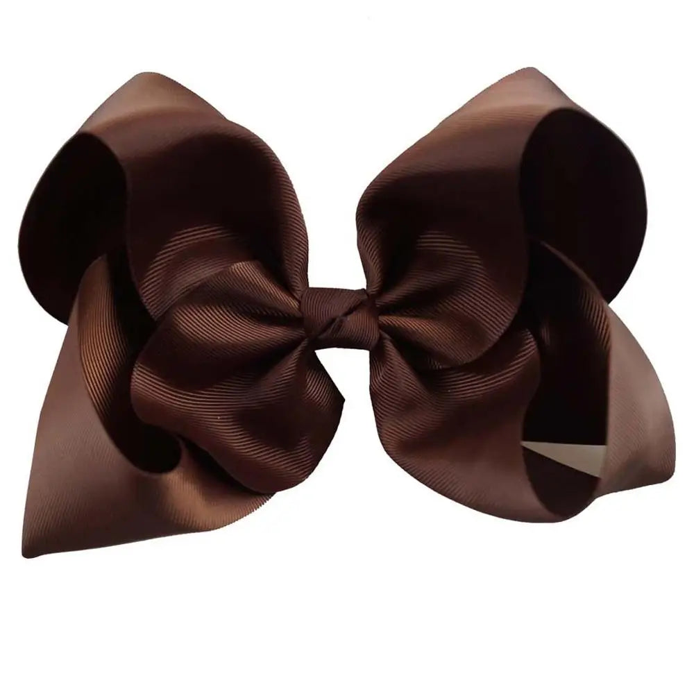 60 Colors Boutique 8" Large Solid Grosgrain Ribbon Hair Bow Clips Barrettes for Women Girls Accessories