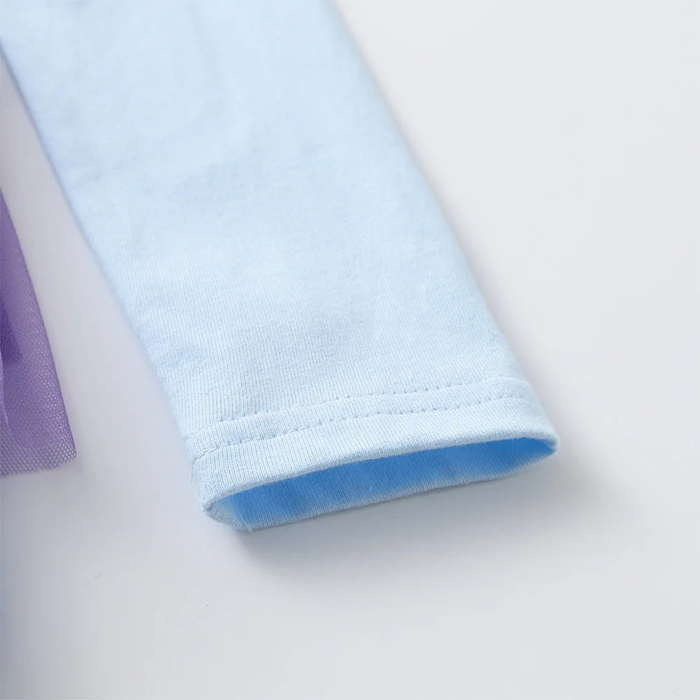 VIKITA Children Clothing Kids Licorne Flower Print Dress Kids Performance Birthday Party Prom Gown Girls Princess Tutu Dresses