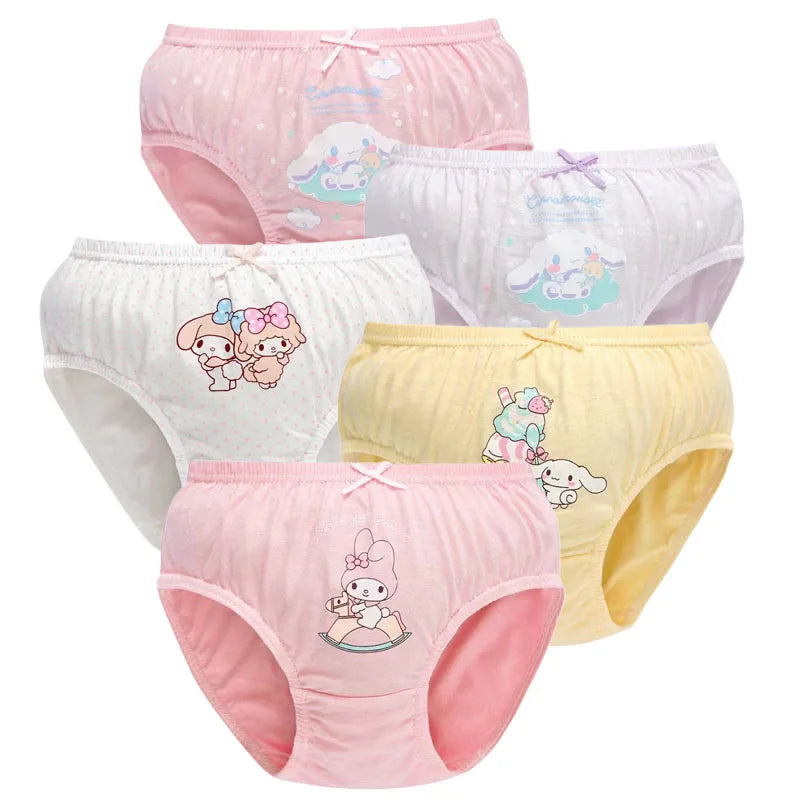 5Pieces/Box Kids Girls Panties Lovely Cinnamoroll Children Triangle Underwear Soft Cotton Boxed Briefs For Girls 2-14 Years old