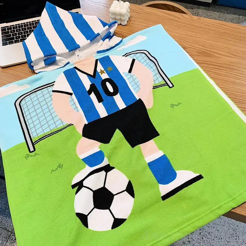 Children Hooded Cloak Beach Towel Kids Swimwear Bath Towel Robes For Boy Girl Toddler Baby Cloak Cape Microfiber Cotton Bathrobe