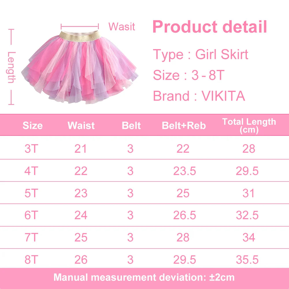Girls Tutu Sequins Skirts Kids Clothes Bow Layered Skirts Princess Pleated Skirt Kids Mesh Skirt Girls Children Party Clothes