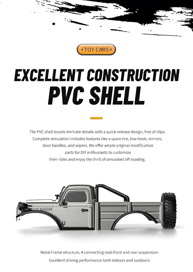 JHD For C8813 1:18 Full Scale RC Simulation Jeep Model 2.4G 4WD RC Car Motor Climbing Off-Road Model JJRC C8813 Car Toys