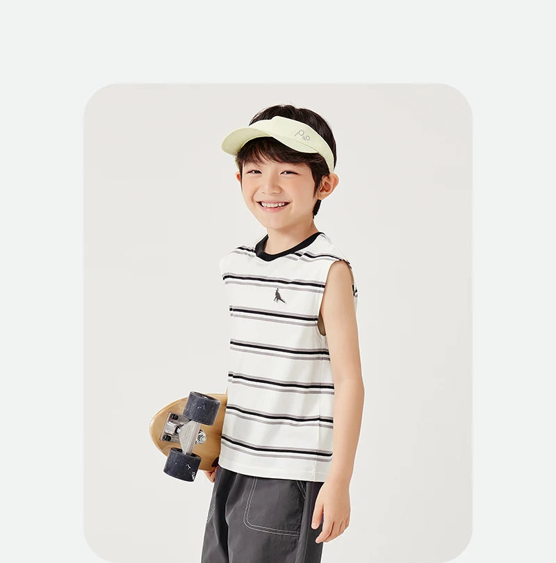 Mini Bala Boys Quick-Dry Cotton Tank Top Breathable Soft and Skin-Friendly 2025 New Summer Underwear for Kids