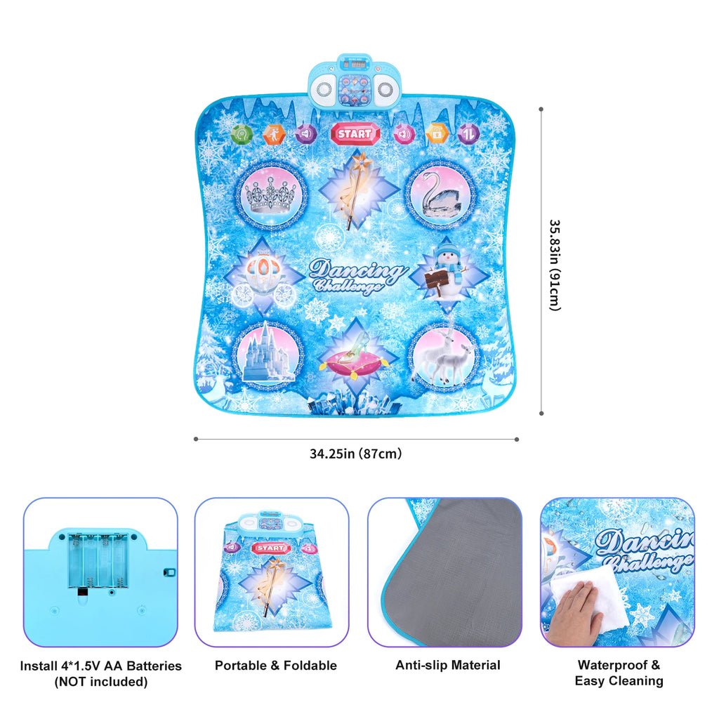 Kids Electronic Dance Mat Dancing Blanket Double Players Mode with 9 Levels Kid Floor Music Blanket Educational Toys Kids Gifts