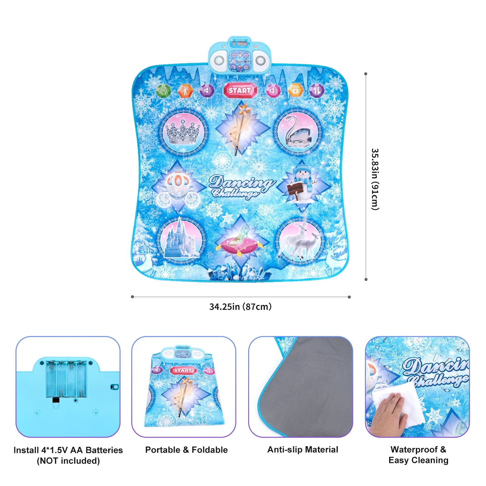 Kids Electronic Dance Mat Dancing Blanket Double Players Mode with 9 Levels Kid Floor Music Blanket Educational Toys Kids Gifts